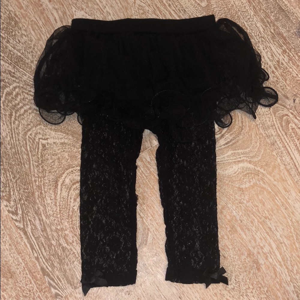 Baby starters black tutu lace 12 months leggings